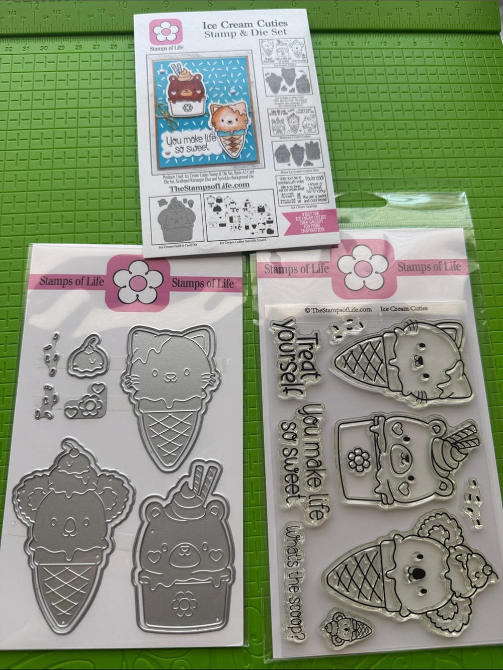 Ice Cream Cuties Stamp & Die Set - Pink Accents